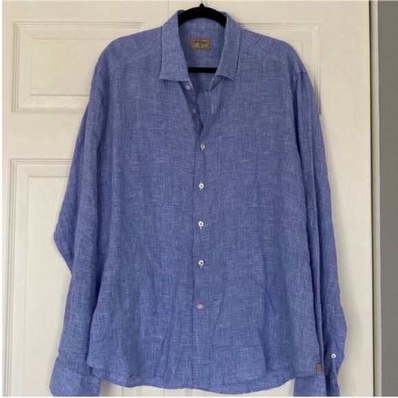 Matteucci 1939 Men's 100% Linen ButtonDown Long Sleeve Shirt Size 3XL